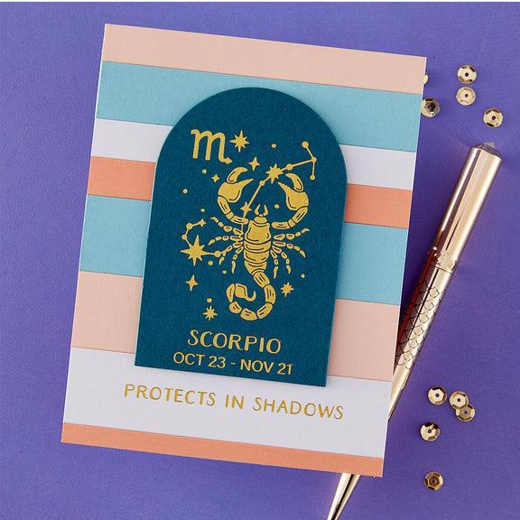 Spellbinders - Block Print Zodiacs Collection - Registration Press + Foil Plates - Block Print Scorpio-ScrapbookPal