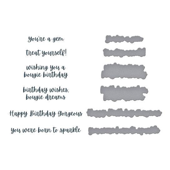 Spellbinders - Bougie Birthday Collection - Press Plates & Dies - Bougie Birthday Sentiments-ScrapbookPal
