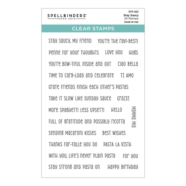 Spellbinders - Buon Appetito Collection - Clear Stamps - Stay Saucy-ScrapbookPal