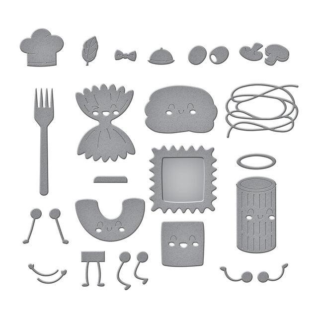Spellbinders - Buon Appetito Collection - Dies - Pasta Friends-ScrapbookPal