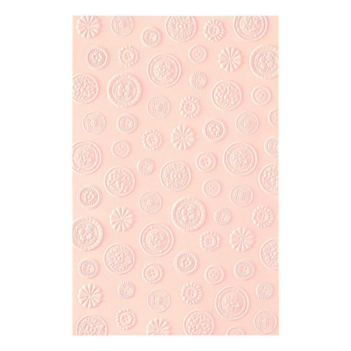 Spellbinders - Buttons &amp; Keepsakes Collection - 3D Embossing Folder - Haberdashery Buttons-ScrapbookPal