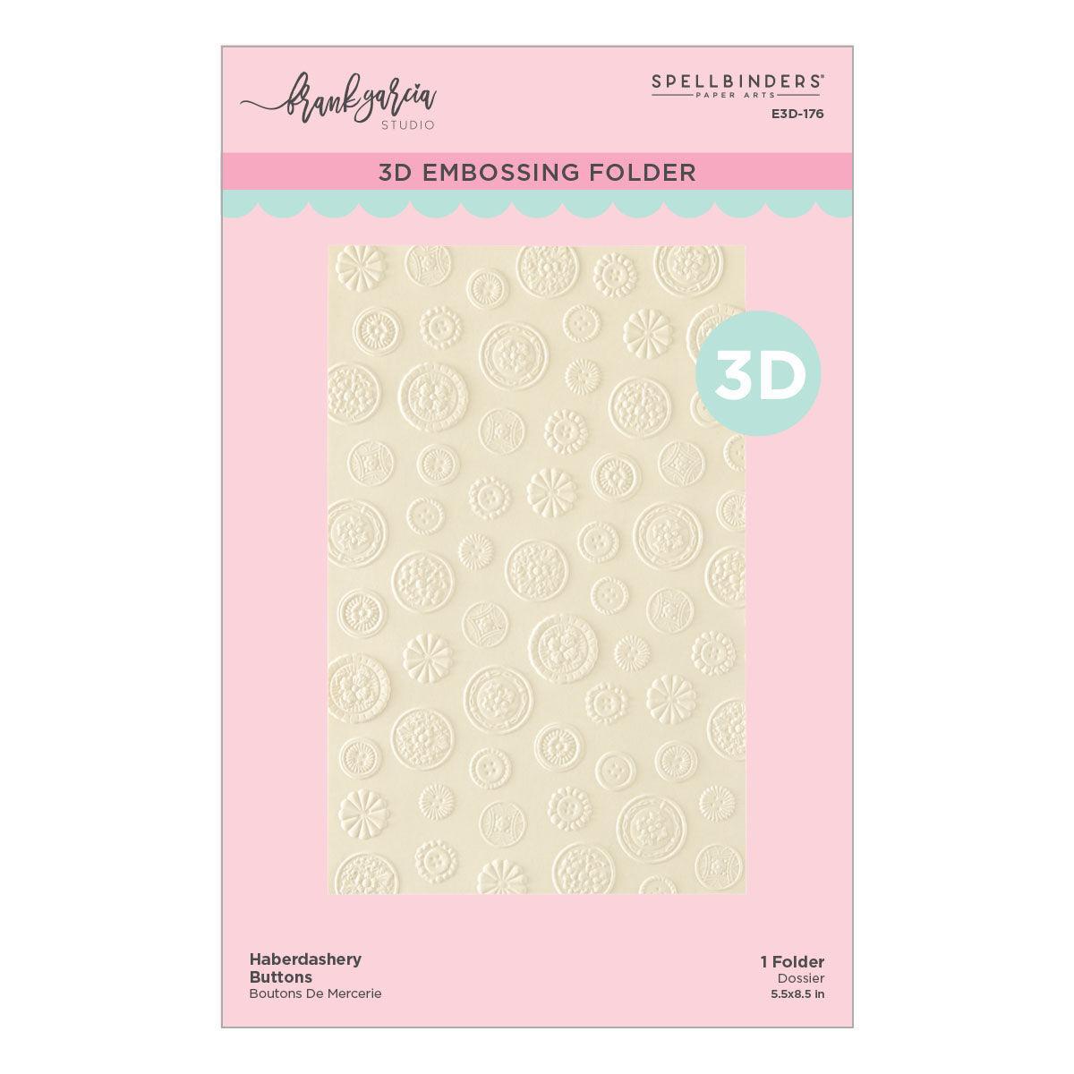 Spellbinders - Buttons &amp; Keepsakes Collection - 3D Embossing Folder - Haberdashery Buttons-ScrapbookPal