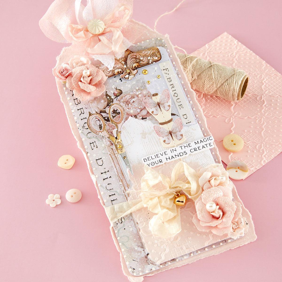 Spellbinders - Buttons &amp; Keepsakes Collection - 3D Embossing Folder - Ribbons &amp; Seams-ScrapbookPal