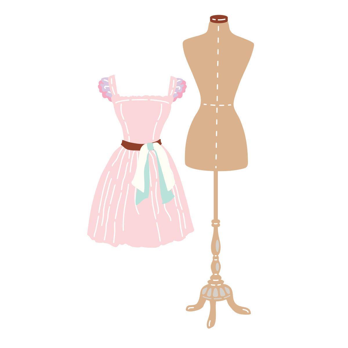 Spellbinders - Buttons &amp; Keepsakes Collection - Dies - Couture Dressform-ScrapbookPal