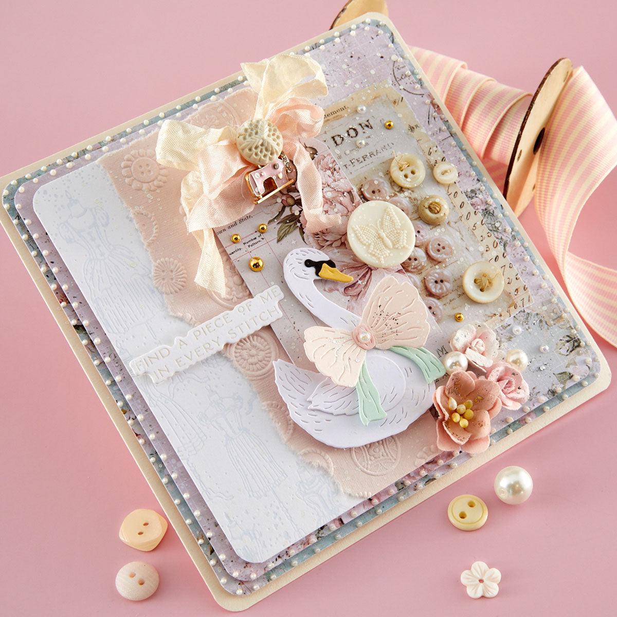 Spellbinders - Buttons &amp; Keepsakes Collection - Dies - Keepsake Swans-ScrapbookPal