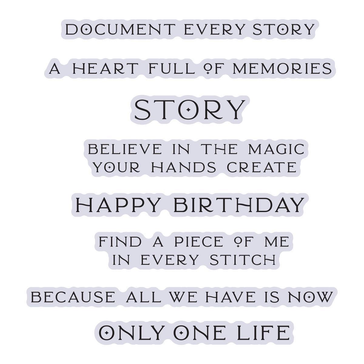 Spellbinders - Buttons &amp; Keepsakes Collection - Letterpress + Foil Plate &amp; Cut - Heirloom Words-ScrapbookPal