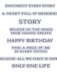 Spellbinders - Buttons & Keepsakes Collection - Letterpress + Foil Plate & Cut - Heirloom Words-ScrapbookPal
