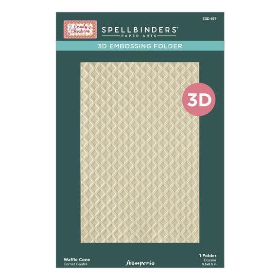 Spellbinders - Candy Christmas Collection - 3D Embossing Folder - Waffle Cone-ScrapbookPal