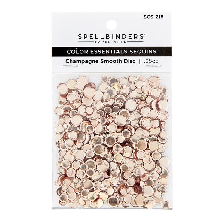 Spellbinders - Card Shoppe Essentials - Color Essentials Sequins - Champagne Smooth Discs-ScrapbookPal
