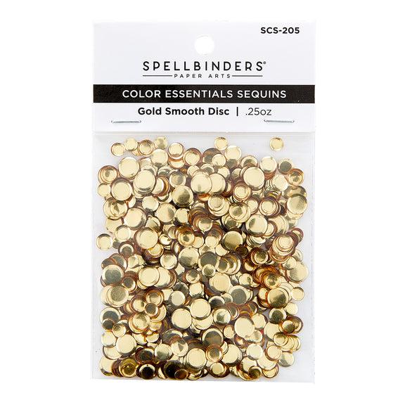 Spellbinders - Card Shoppe Essentials - Color Essentials Sequins - Gold Smooth Discs-ScrapbookPal