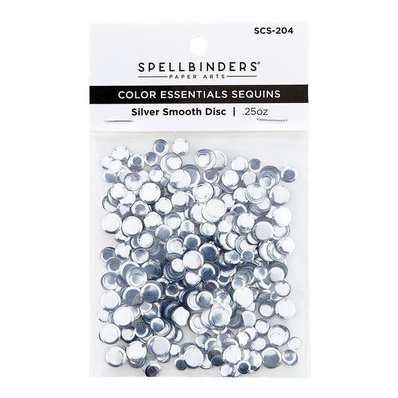 Spellbinders - Card Shoppe Essentials - Color Essentials Sequins - Silver Smooth Discs-ScrapbookPal