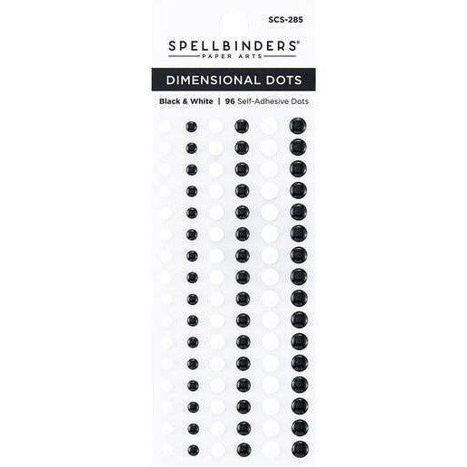 Spellbinders - Card Shoppe Essentials - Enamel Dots - Dimensional Black & White-ScrapbookPal