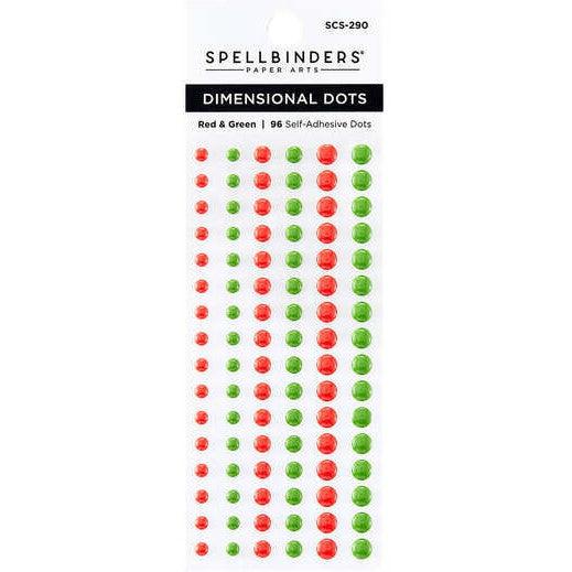 Spellbinders - Card Shoppe Essentials - Enamel Dots - Dimensional Red & Green-ScrapbookPal