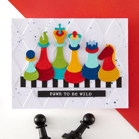 Spellbinders - Checkmate Collection - Clear Stamps & Dies - Well Played Sentiments-ScrapbookPal
