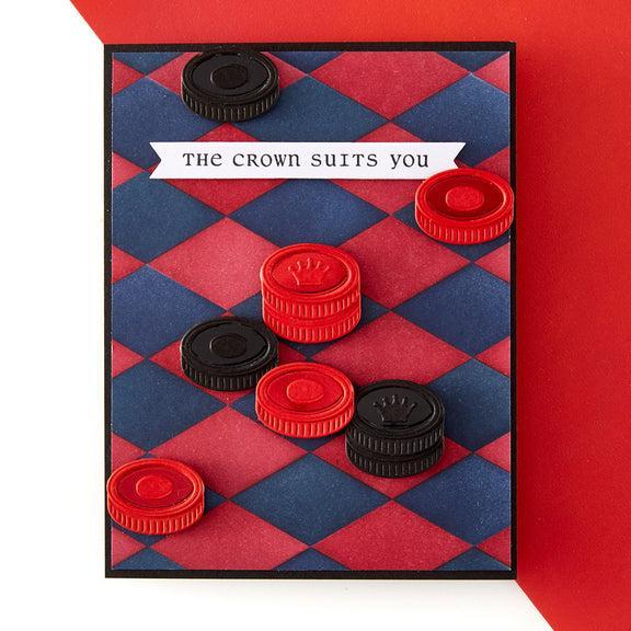 Spellbinders - Checkmate Collection - Stencils - Layered Harlequin-ScrapbookPal