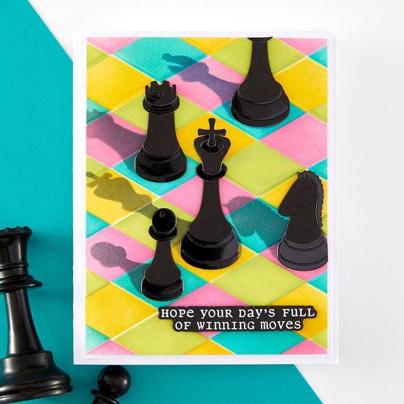 Spellbinders - Checkmate Collection - Stencils - Layered Harlequin-ScrapbookPal
