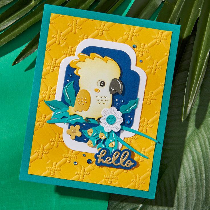 Spellbinders - Cheerful Chirps Collection - 3D Embossing Folder - Bamboo Screen-ScrapbookPal