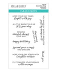 Spellbinders - Cheerful Chirps Collection - Clear Stamps - Spread Your Wings Sentiments-ScrapbookPal