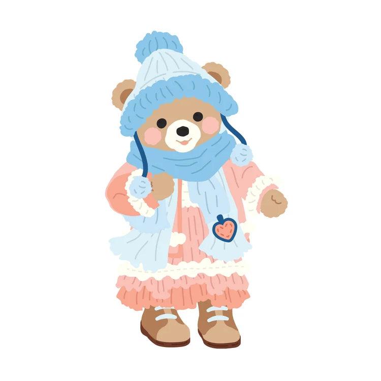 Spellbinders - Christmas Blush Collection - Dies - Bundled Up Winter Bear-ScrapbookPal