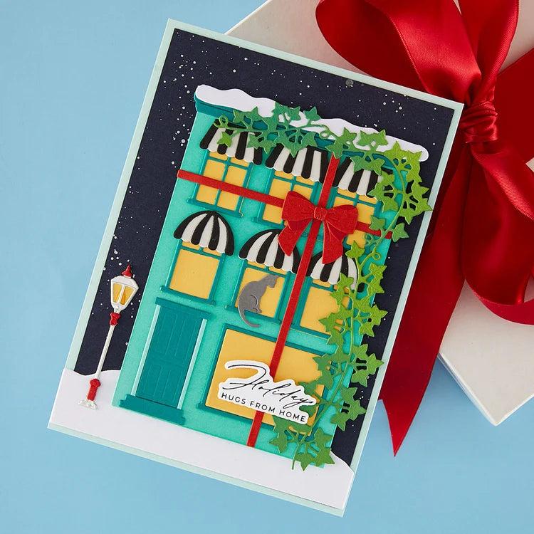 Spellbinders - Christmas City Holiday - Letterpress + Foil Plate & Dies - Holiday Hugs Sentiments-ScrapbookPal