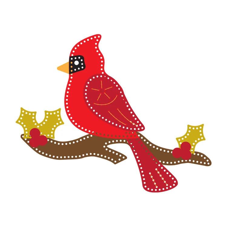 Spellbinders - Christmas Felt Stitch &amp; Create Collection - Dies - Felt Winter Cardinal-ScrapbookPal