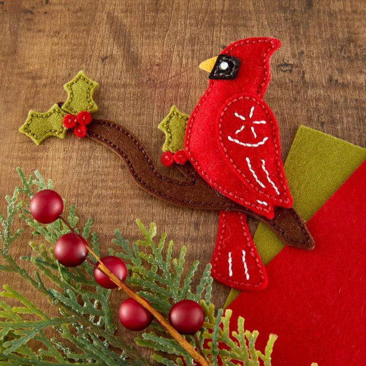 Spellbinders - Christmas Felt Stitch &amp; Create Collection - Dies - Felt Winter Cardinal-ScrapbookPal