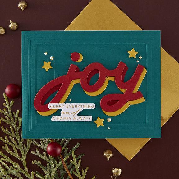 Spellbinders - City Holiday Collection - Press Plate &amp; Dies - Christmas Cheer Sentiments-ScrapbookPal