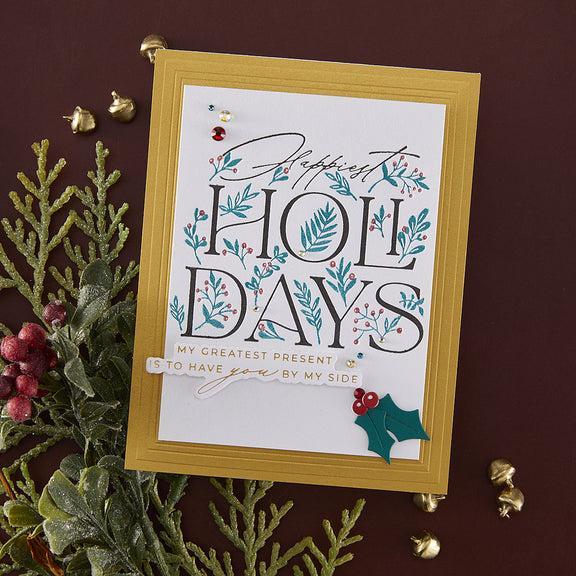 Spellbinders - City Holiday Collection - Registration Press Plates - Happiest Holidays-ScrapbookPal