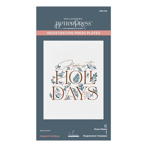 Spellbinders - City Holiday Collection - Registration Press Plates - Happiest Holidays-ScrapbookPal
