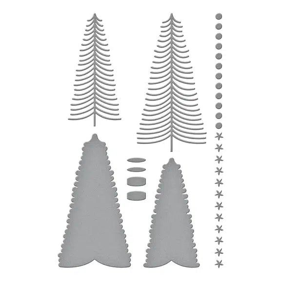 Spellbinders - Classic Christmas Collection - Dies - Bottle Brush Trees Duo-ScrapbookPal