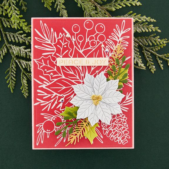 Spellbinders - Classic Christmas Collection - Dies - Christmas Florals &amp; Sentiments-ScrapbookPal