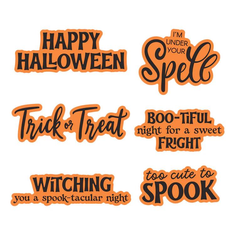 Spellbinders - Classic Mouse Costume Party Collection - Clear Stamps & Dies - Classic Mouse Trick-or-Treat Sentiments-ScrapbookPal