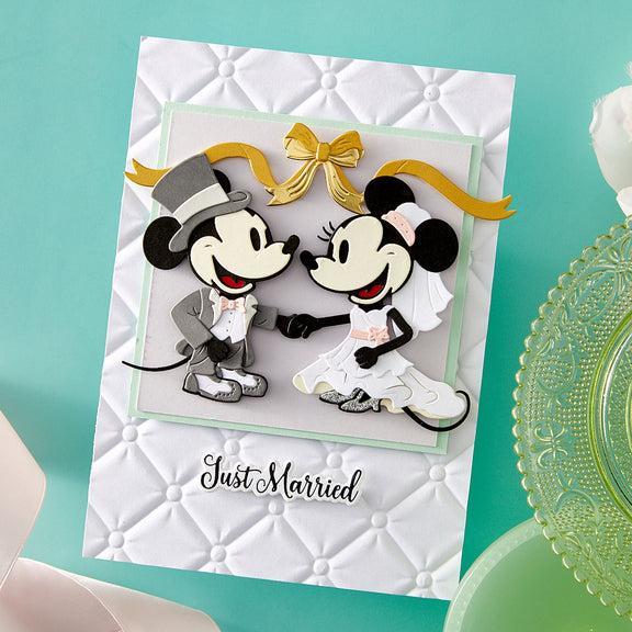 Spellbinders - Classic Mouse Wedding Collection - Letterpress + Foil Plate & Cut - Classic Mouse Wedding Sentiments-ScrapbookPal