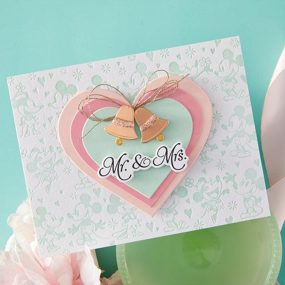 Spellbinders - Classic Mouse Wedding Collection - Letterpress + Foil Plate & Cut - Classic Mouse Wedding Sentiments-ScrapbookPal