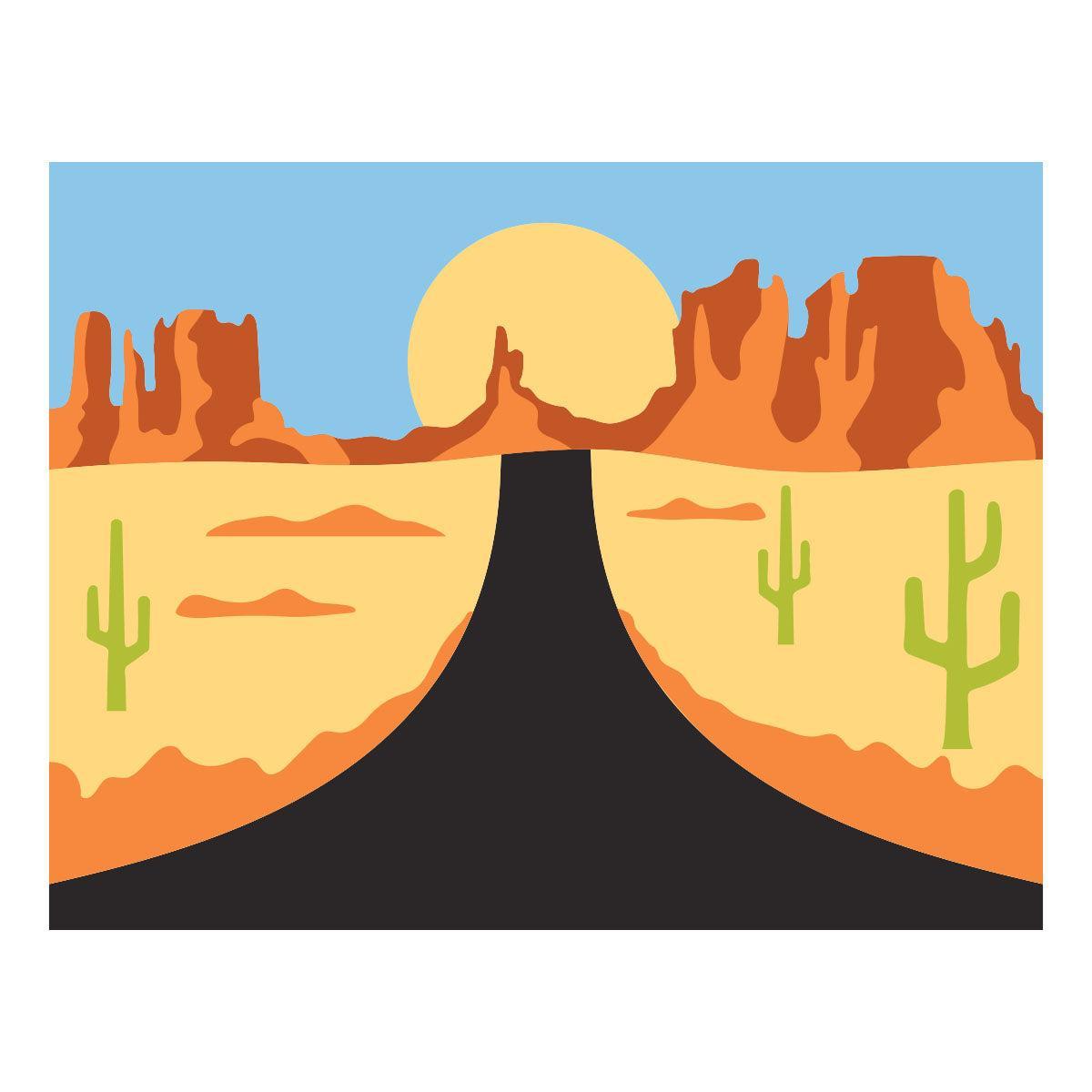 Spellbinders - Classic Road Legends 2.0 Collection - Stencils - Highway Horizons-Desert-ScrapbookPal