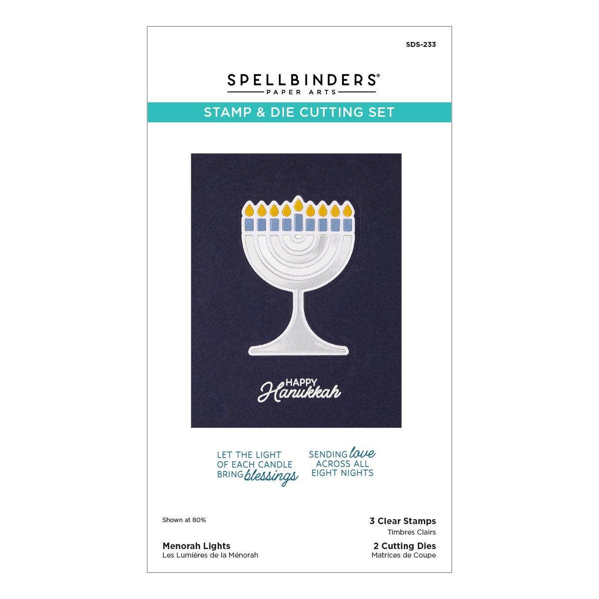 Spellbinders - Clear Stamps &amp; Dies - Menorah Lights-ScrapbookPal