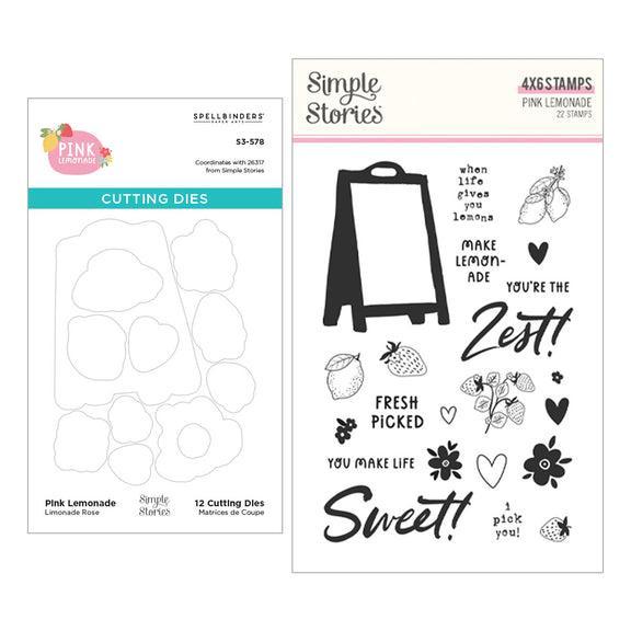 Spellbinders - Clear Stamps & Dies - Pink Lemonade-ScrapbookPal