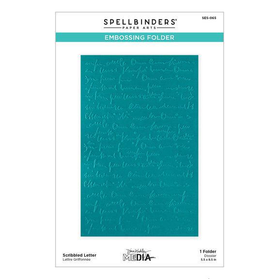 Spellbinders - Collaged Birds Collection - Embossing Folder - Scribbled Letter-ScrapbookPal