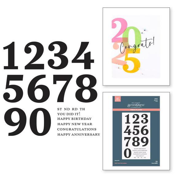 Spellbinders - Color Mix Celebrations Collection - Press Plates - Bold Color Mix Numbers-ScrapbookPal