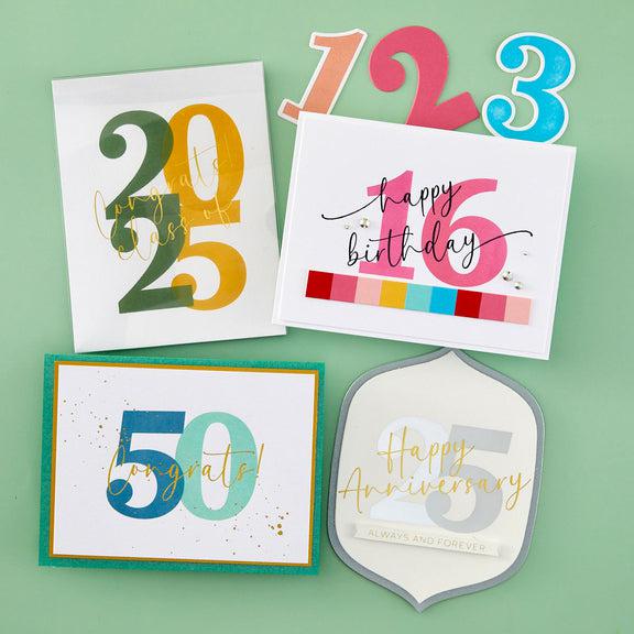 Spellbinders - Color Mix Celebrations Collection - Press Plates - Bold Color Mix Numbers-ScrapbookPal