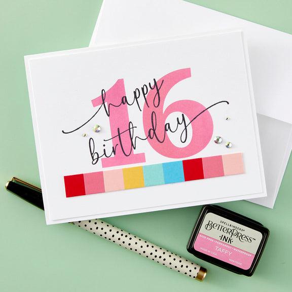 Spellbinders - Color Mix Celebrations Collection - Press Plates - Sweeping Celebration Sentiments-ScrapbookPal