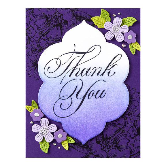 Spellbinders - Copperplate Everyday Sentiments Collection - Press Plate - Copperplate Thank You-ScrapbookPal