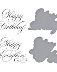 Spellbinders - Copperplate Happy Everything Sentiments Collection - Press Plate & Dies - Copperplate Happy Birthday and Everything-ScrapbookPal