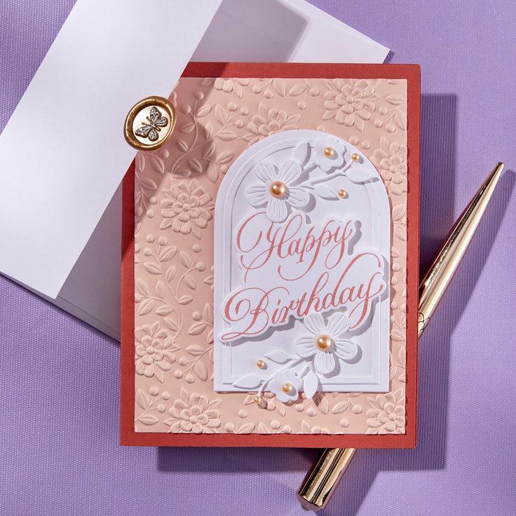 Spellbinders - Copperplate Happy Everything Sentiments Collection - Press Plate &amp; Dies - Copperplate Happy Birthday and Everything-ScrapbookPal
