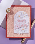 Spellbinders - Copperplate Happy Everything Sentiments Collection - Press Plate & Dies - Copperplate Happy Birthday and Everything-ScrapbookPal