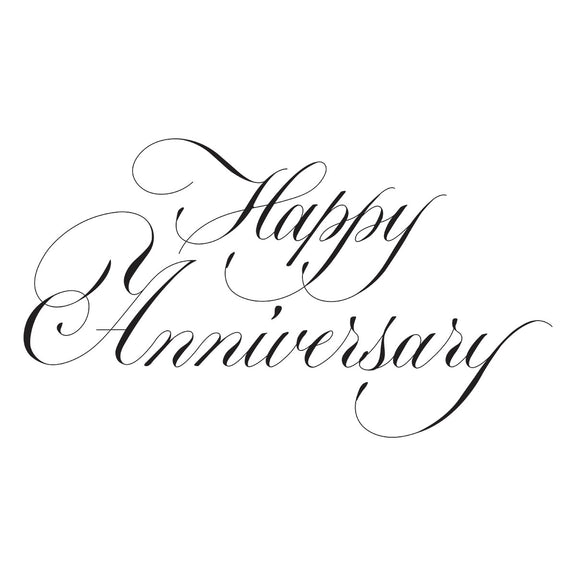 Spellbinders - Copperplate Happy Everything Sentiments Collection - Press Plates - Copperplate Happy Anniversary-ScrapbookPal