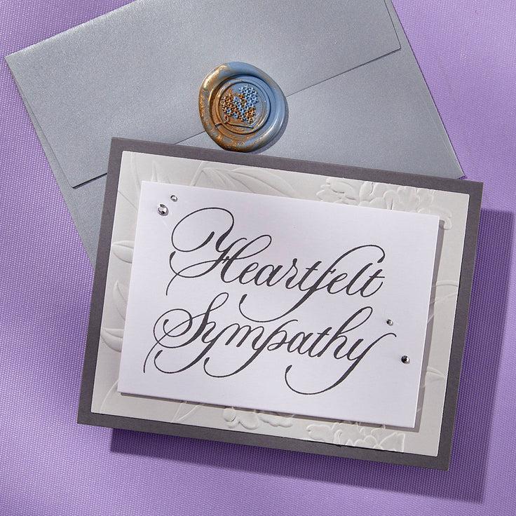 Spellbinders - Copperplate Happy Everything Sentiments Collection - Press Plates - Copperplate Heartfelt Sympathy-ScrapbookPal