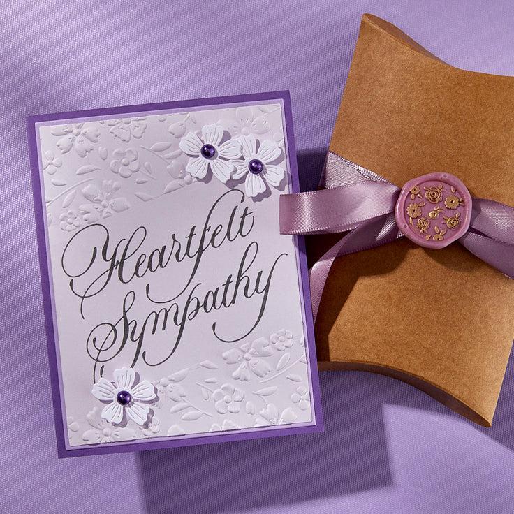 Spellbinders - Copperplate Happy Everything Sentiments Collection - Press Plates - Copperplate Heartfelt Sympathy-ScrapbookPal