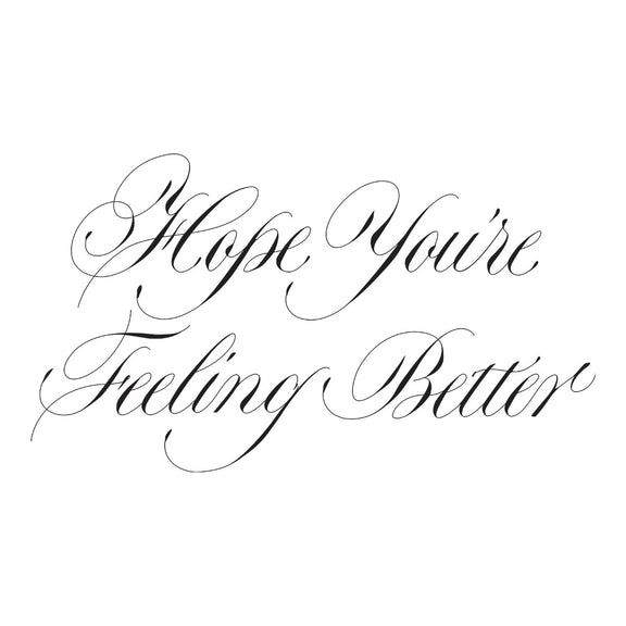 Spellbinders - Copperplate Happy Everything Sentiments Collection - Press Plates - Copperplate Hope You're Feeling Better-ScrapbookPal