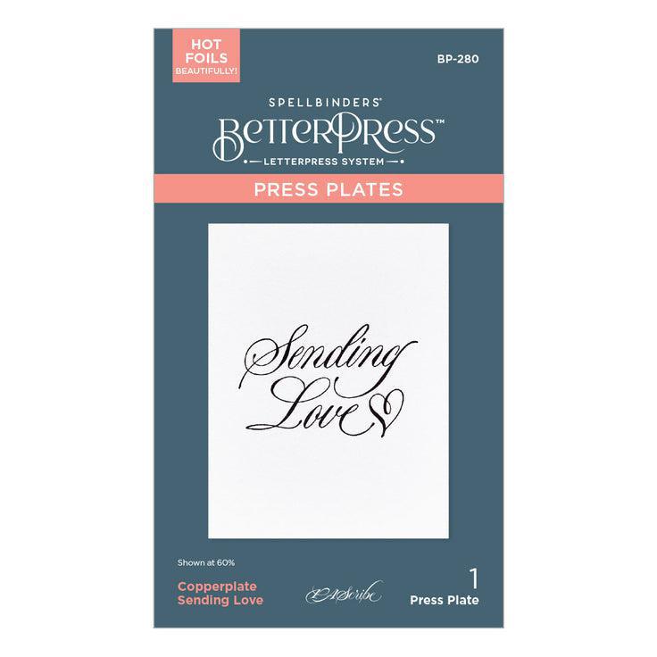 Spellbinders - Copperplate On Your Wedding Day Collection - Press Plates - Copperplate Sending Love-ScrapbookPal